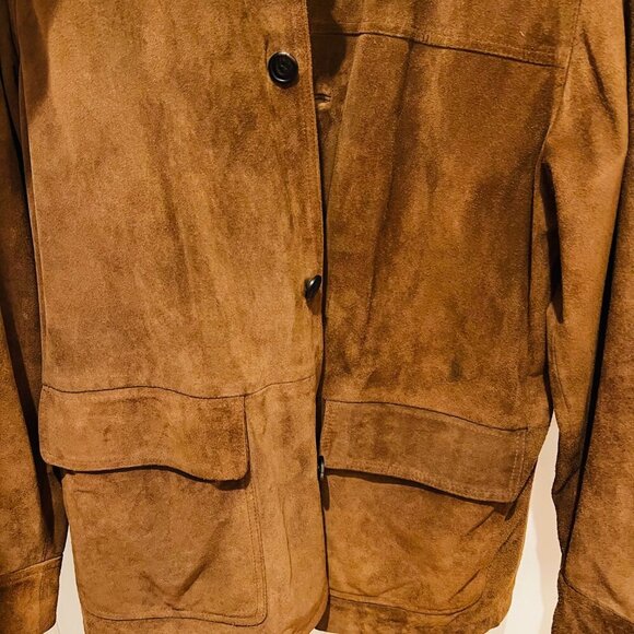 LL Bean Mens Brown Soft Leather Barn Hunting Chore Jacket Vintage Size L… - Picture 5 of 16